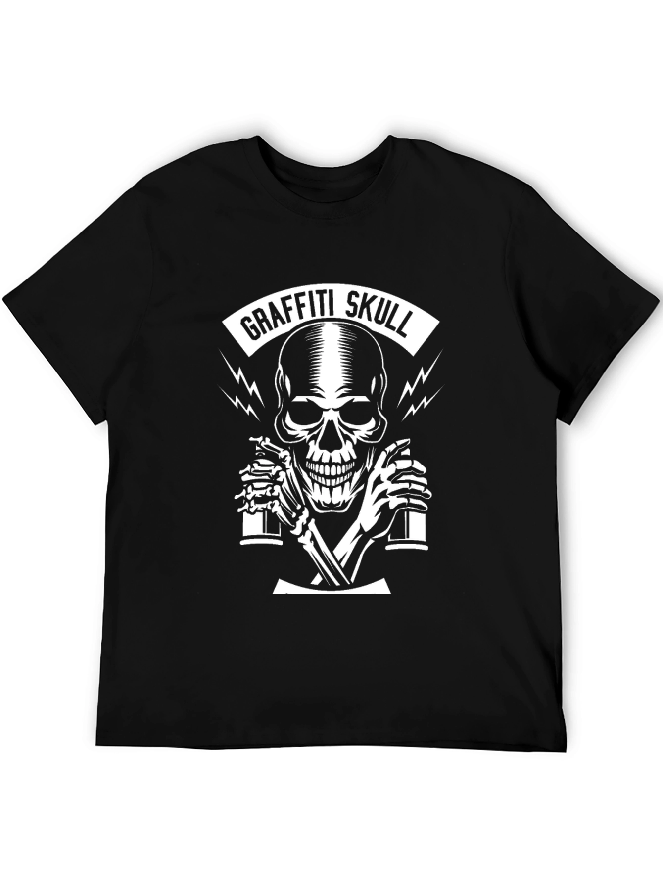 Graffiti Skull T-Shirt - Black Graphic Tee