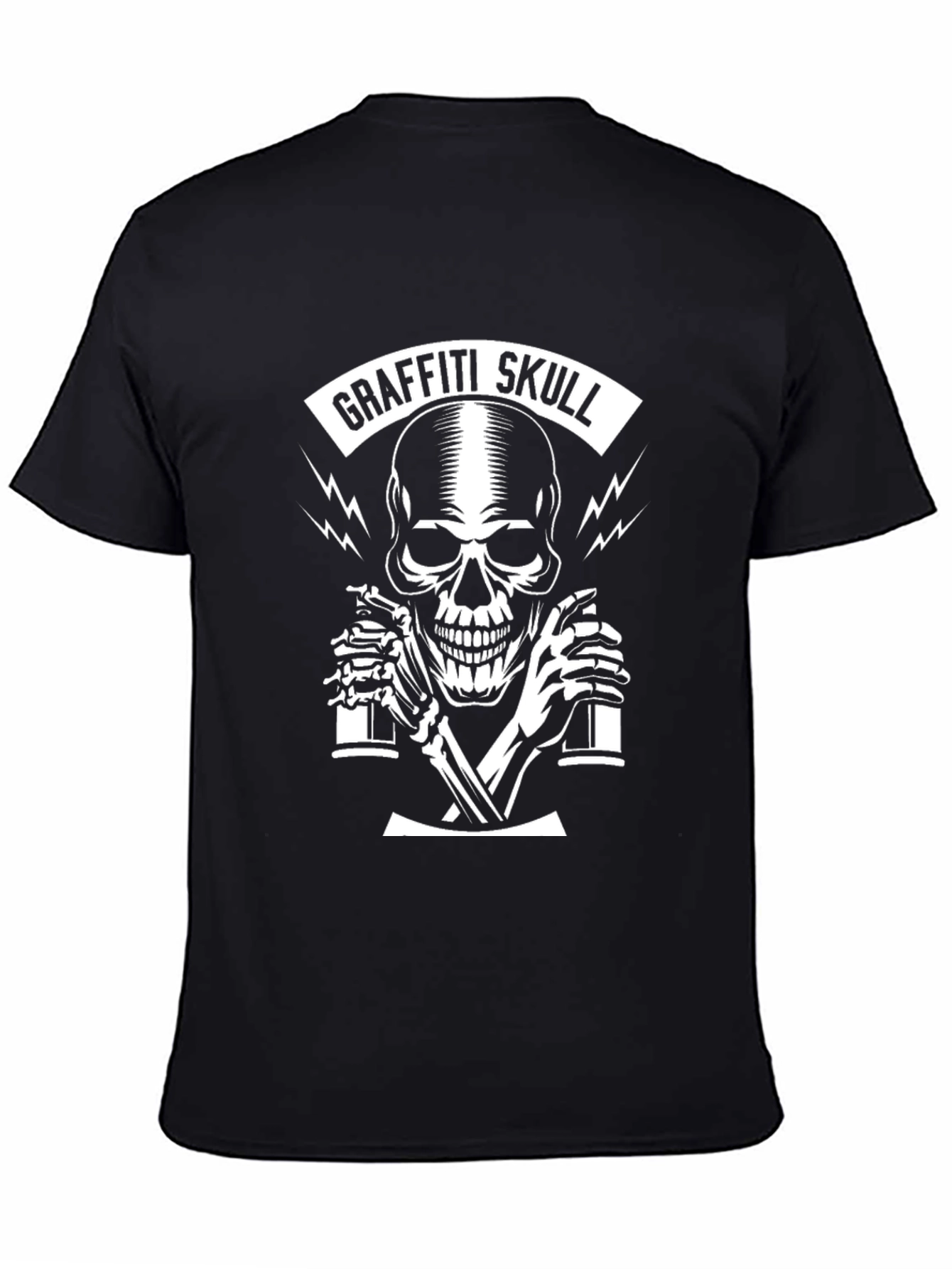 Graffiti Skull T-Shirt - Black Graphic Tee