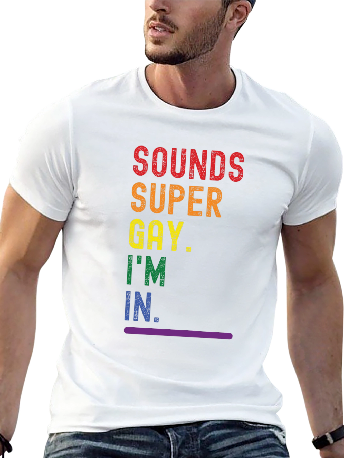 Sounds Super Gay T-Shirt - Pride Rainbow Tee