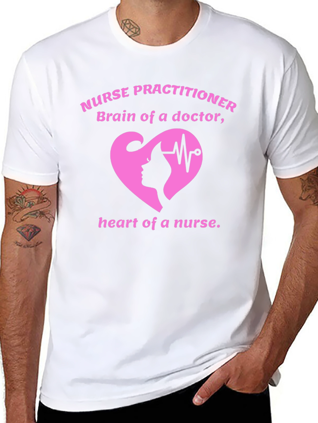Nurse Practitioner T-Shirt: Brain & Heart Graphic Tee