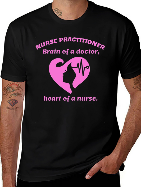 Nurse Practitioner T-Shirt: Brain & Heart Graphic Tee
