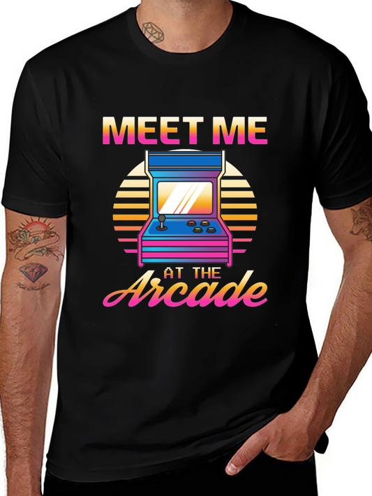 Meet Me at The Arcade Graphic Tee Retro Gaming Shirt