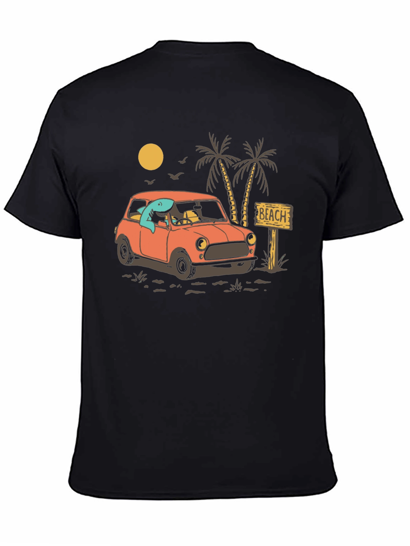 Shark Beach Trip Graphic Tee - Cool Car Design