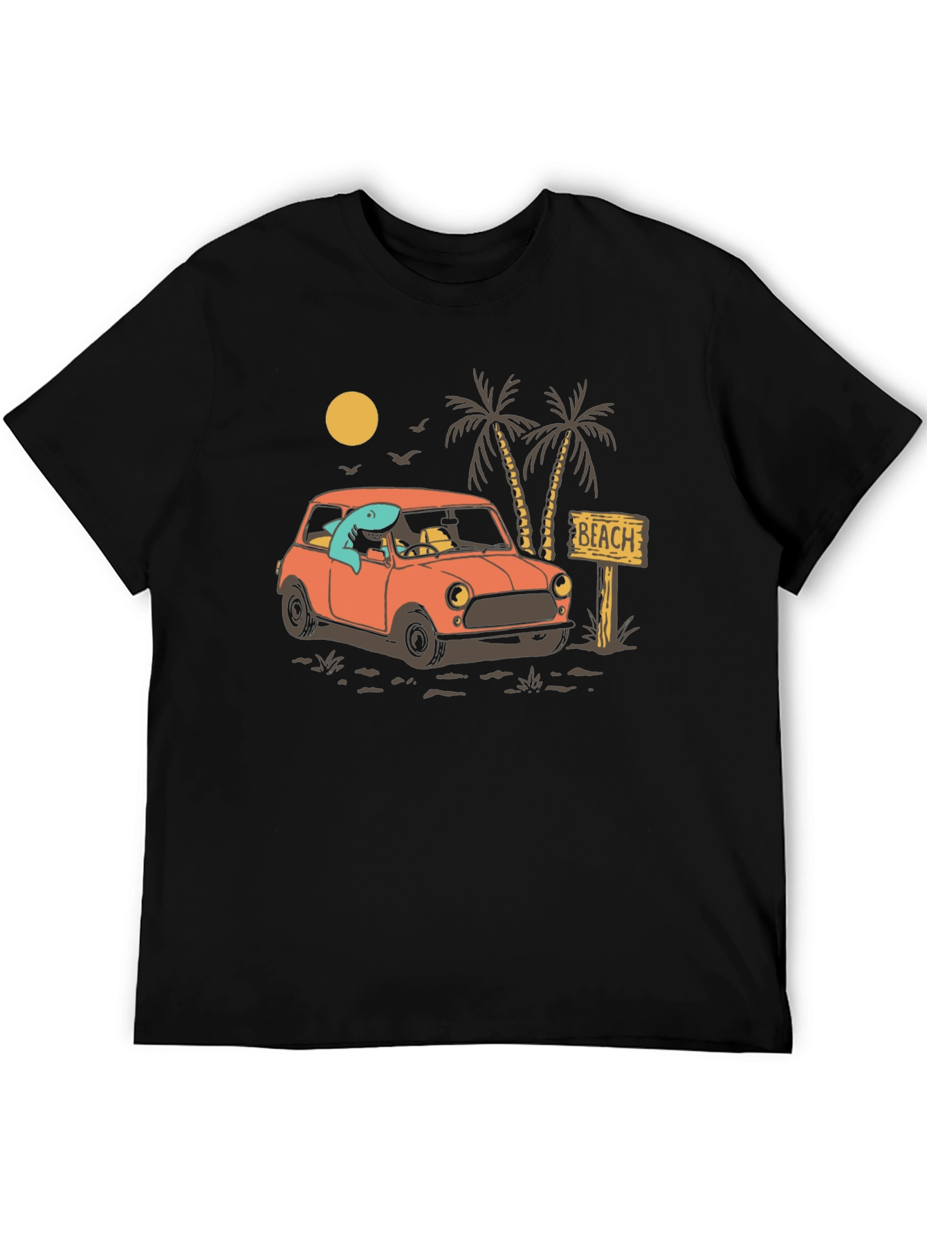 Shark Beach Trip Graphic Tee - Cool Car Design