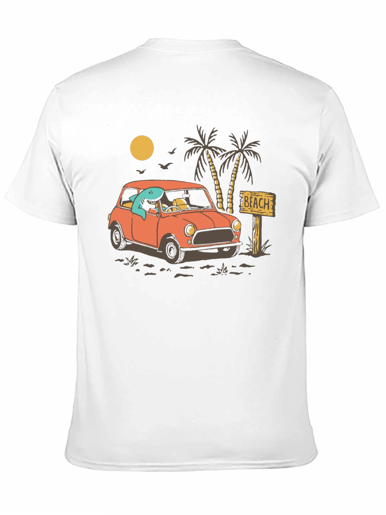 Shark Beach Trip Graphic Tee - Cool Car Design