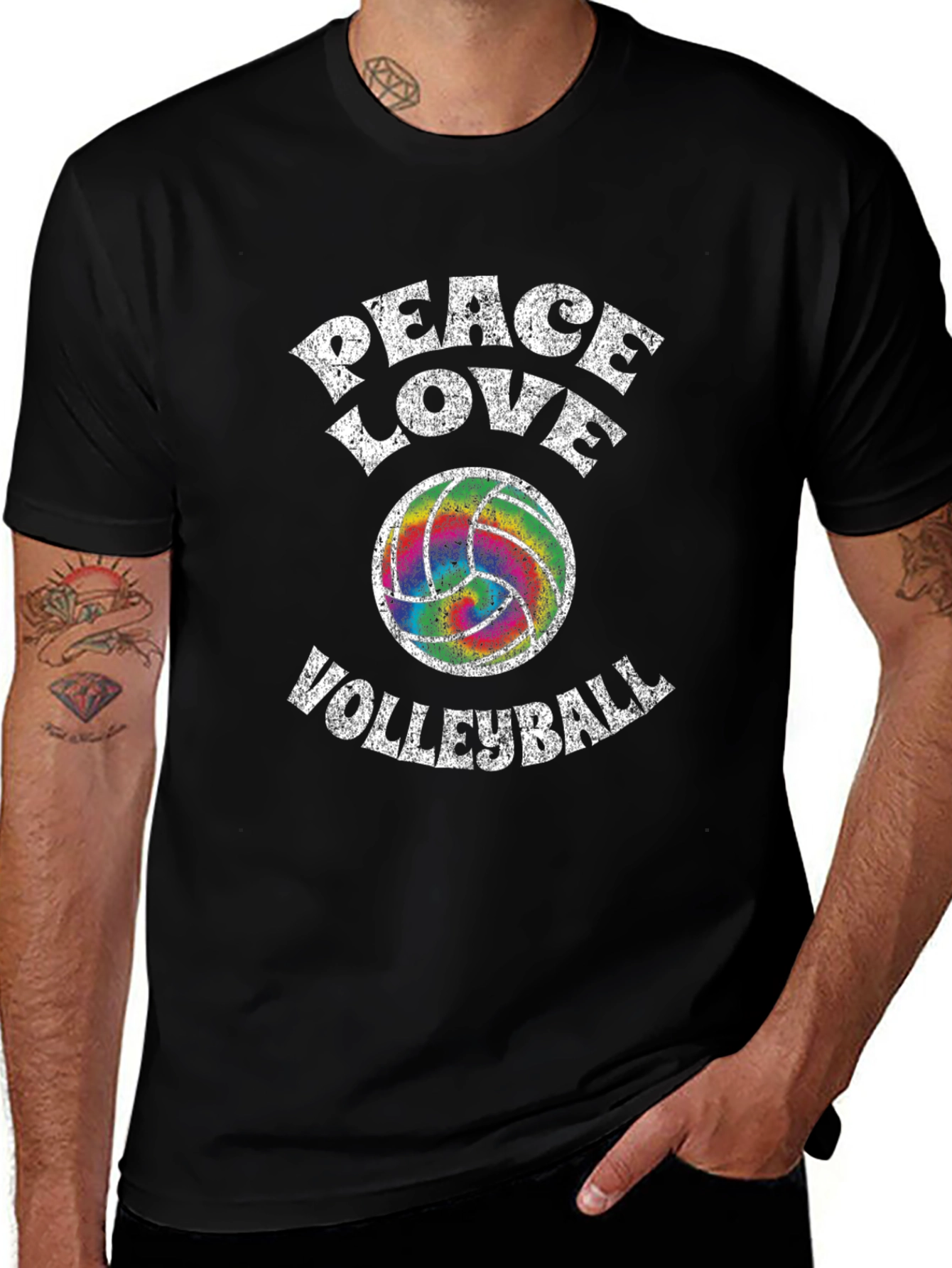 Peace Love Volleyball Graphic T-Shirt