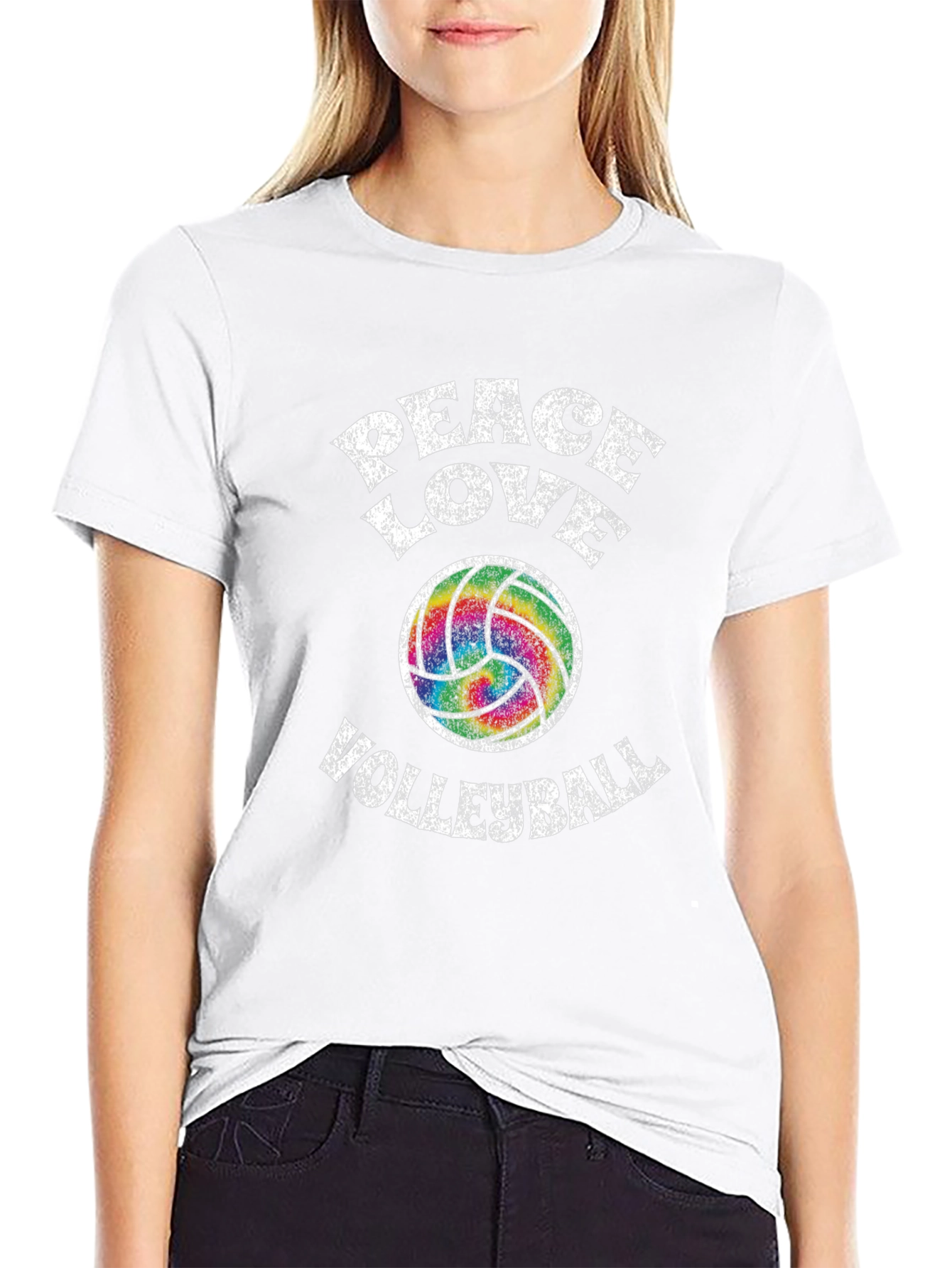 Peace Love Volleyball Graphic T-Shirt