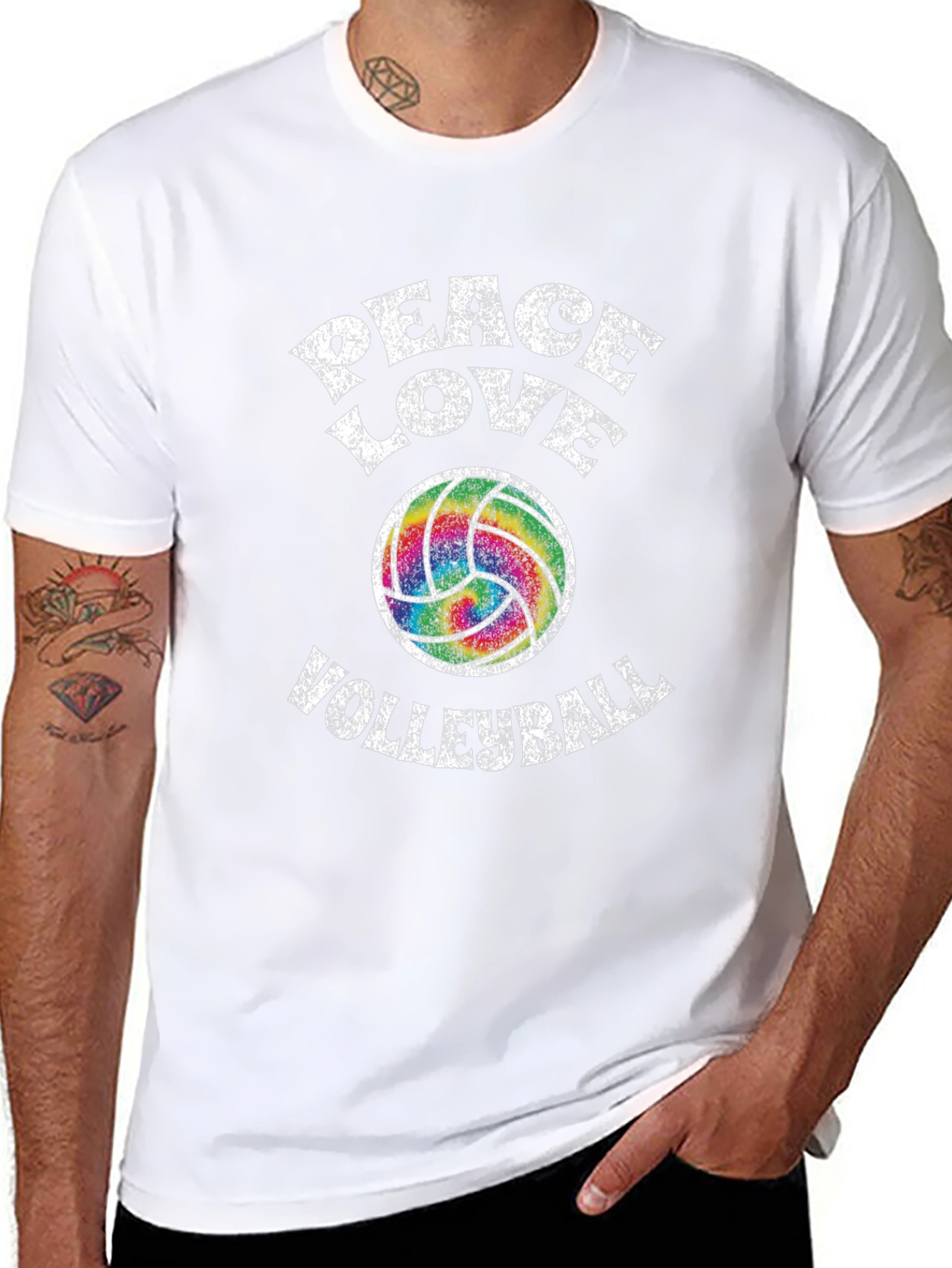 Peace Love Volleyball Graphic T-Shirt