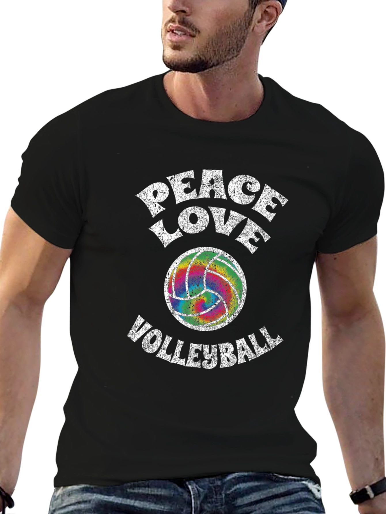 Peace Love Volleyball Graphic T-Shirt