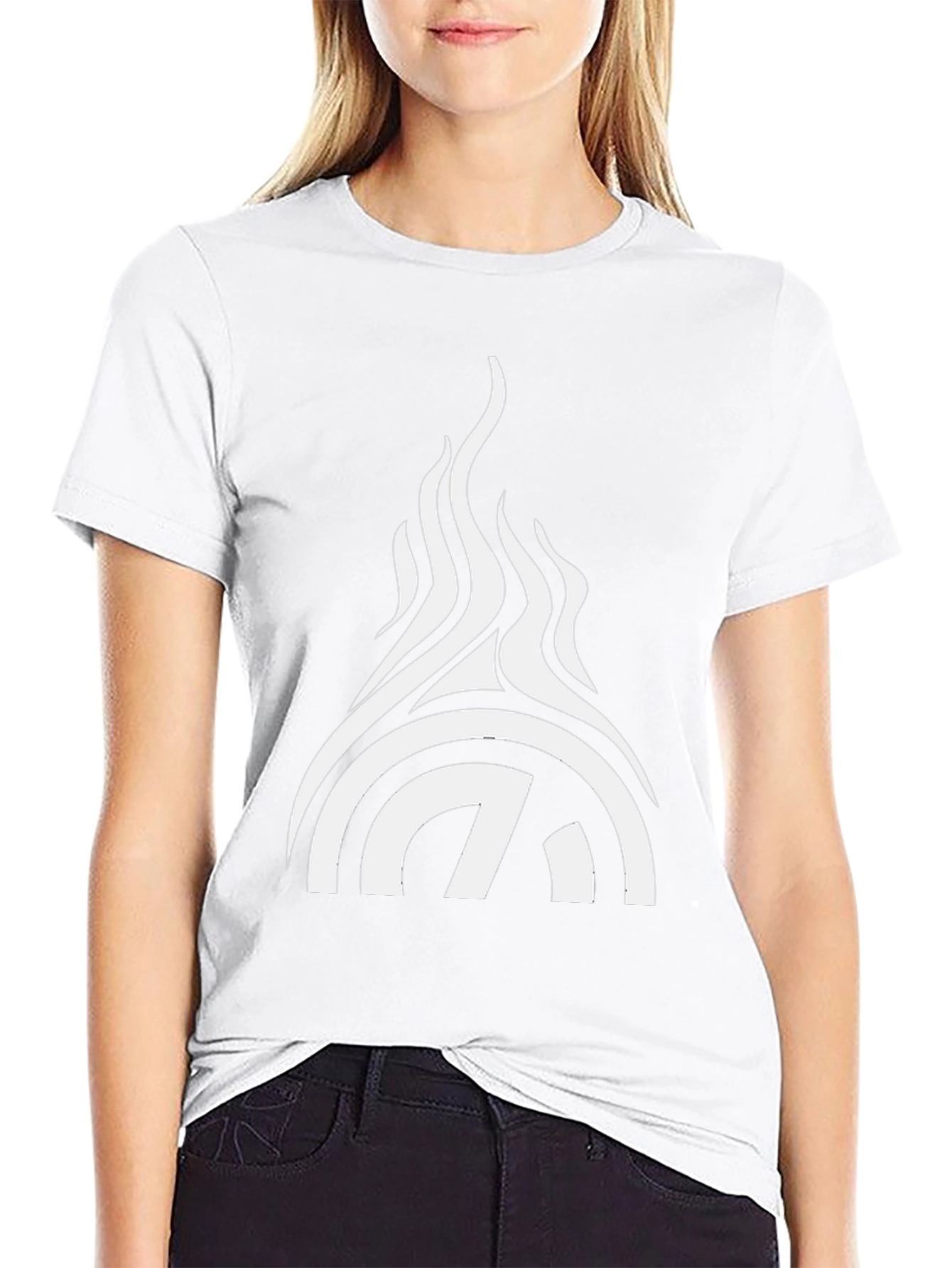Black Graphic Tee - Abstract Flame Design