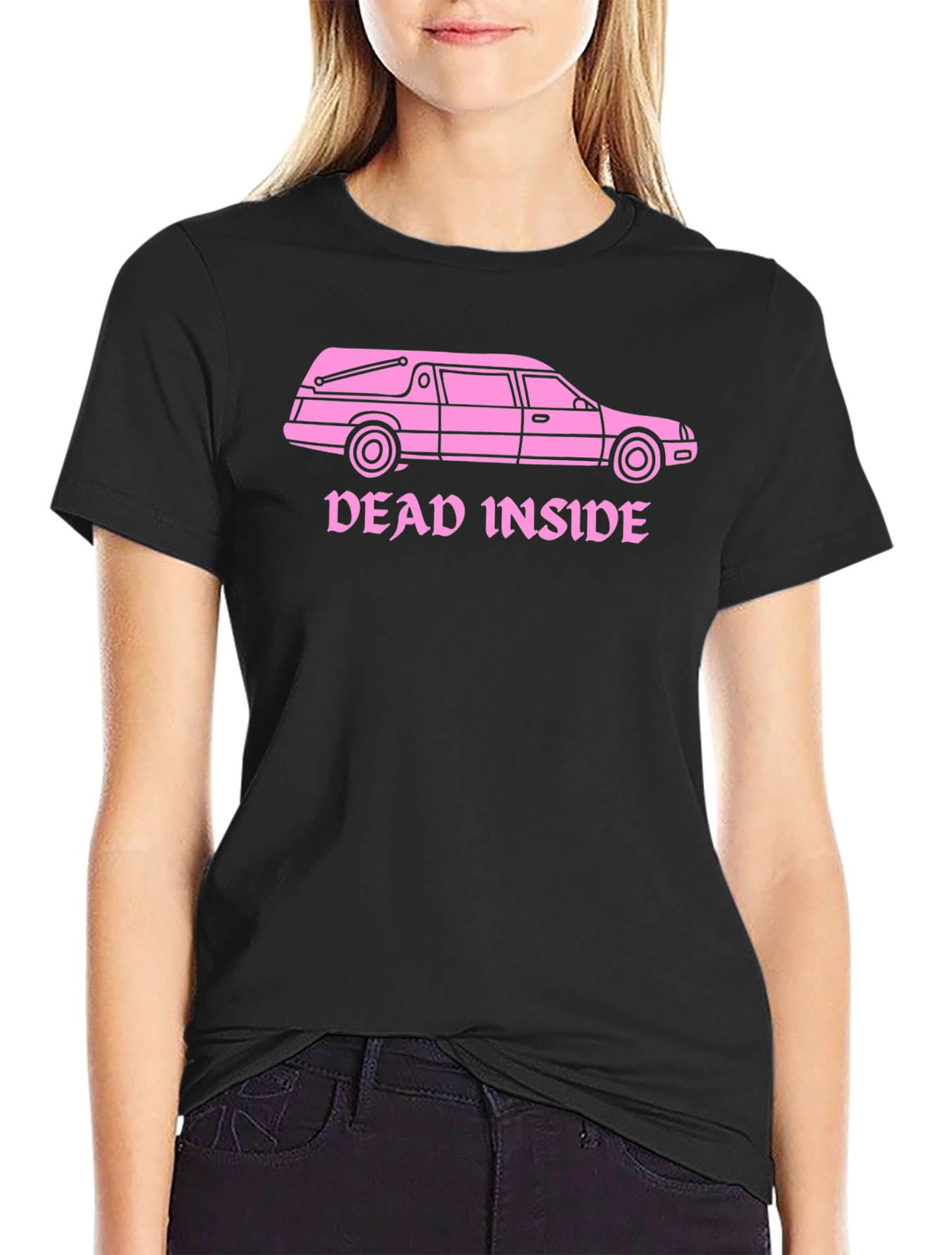 Dead Inside Hearse T-Shirt - Goth Humor Tee