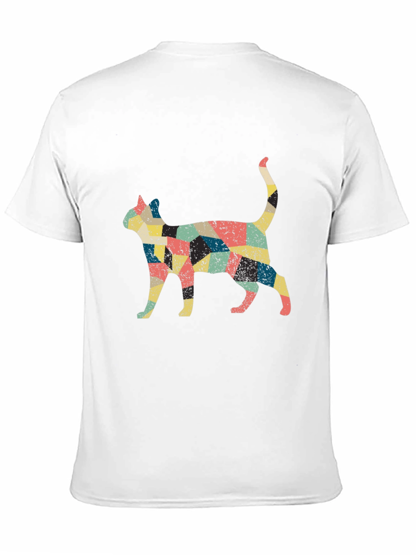 Retro Cat Graphic Black T-Shirt