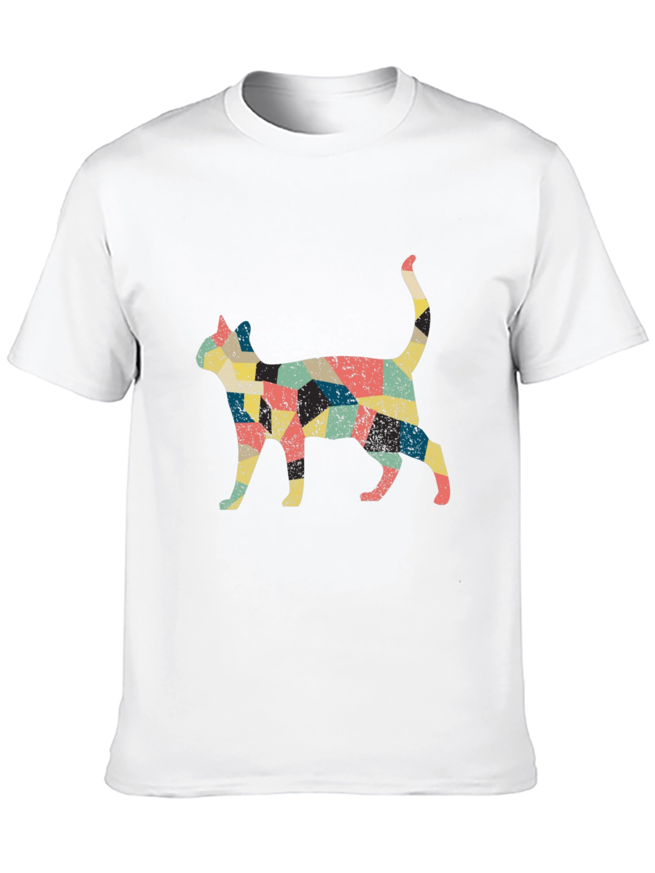 Retro Cat Graphic Black T-Shirt