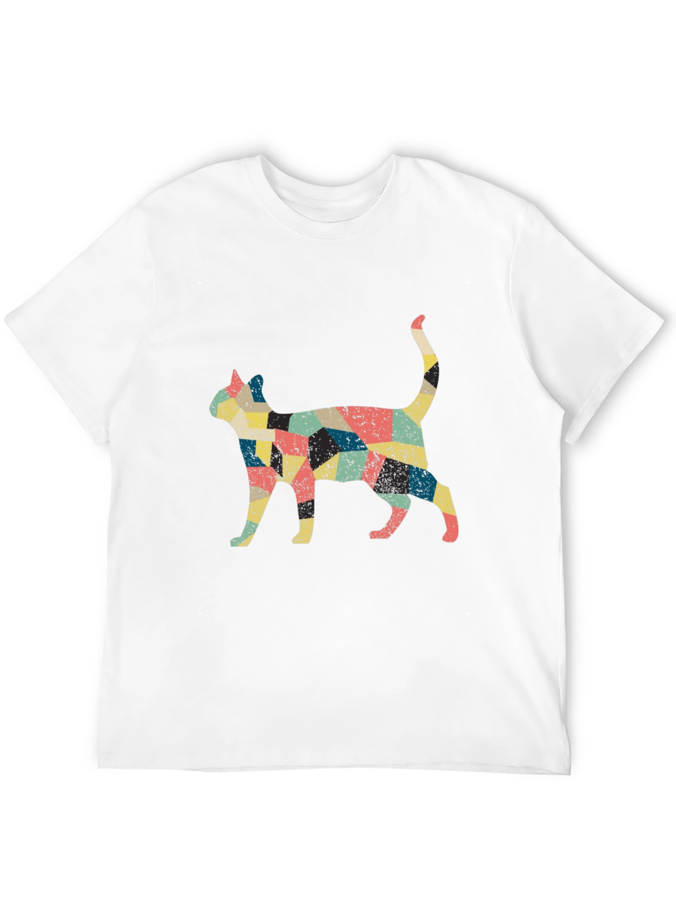Retro Cat Graphic Black T-Shirt