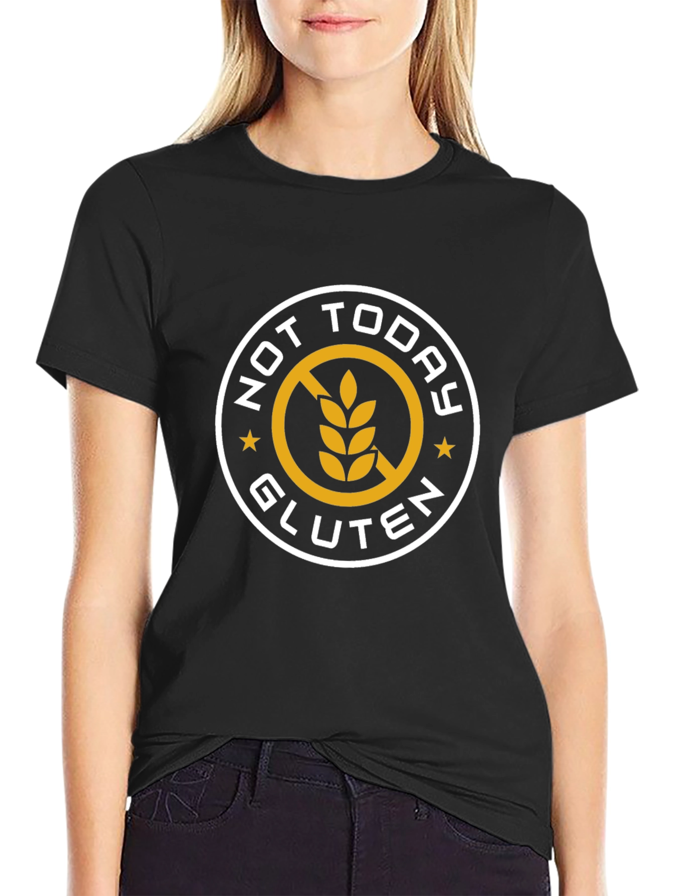 Not Today Gluten Graphic T-Shirt - Black