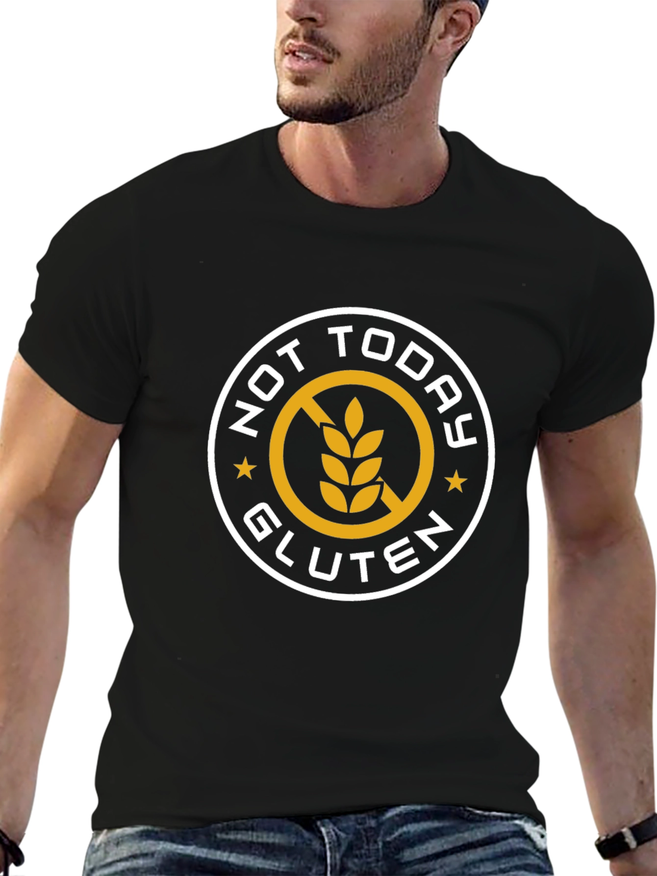 Not Today Gluten Graphic T-Shirt - Black