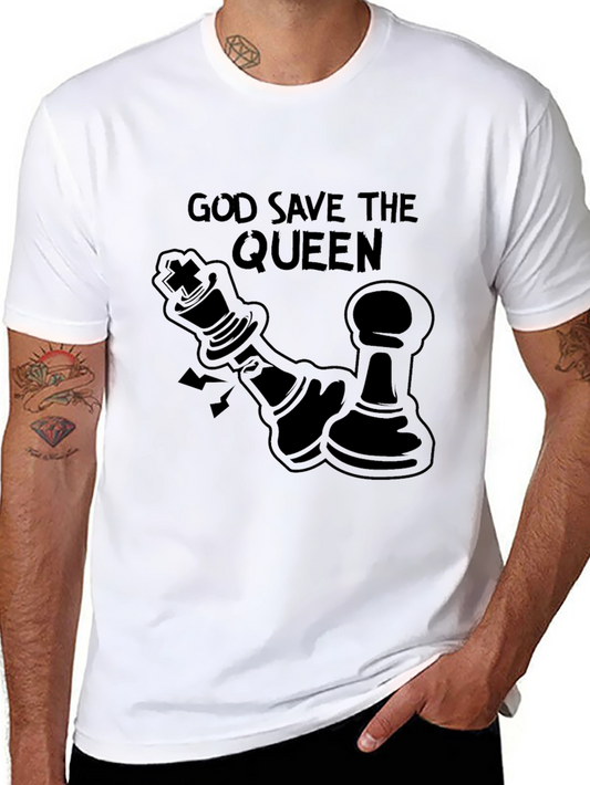 God Save The Queen Chess Graphic Tee - Black