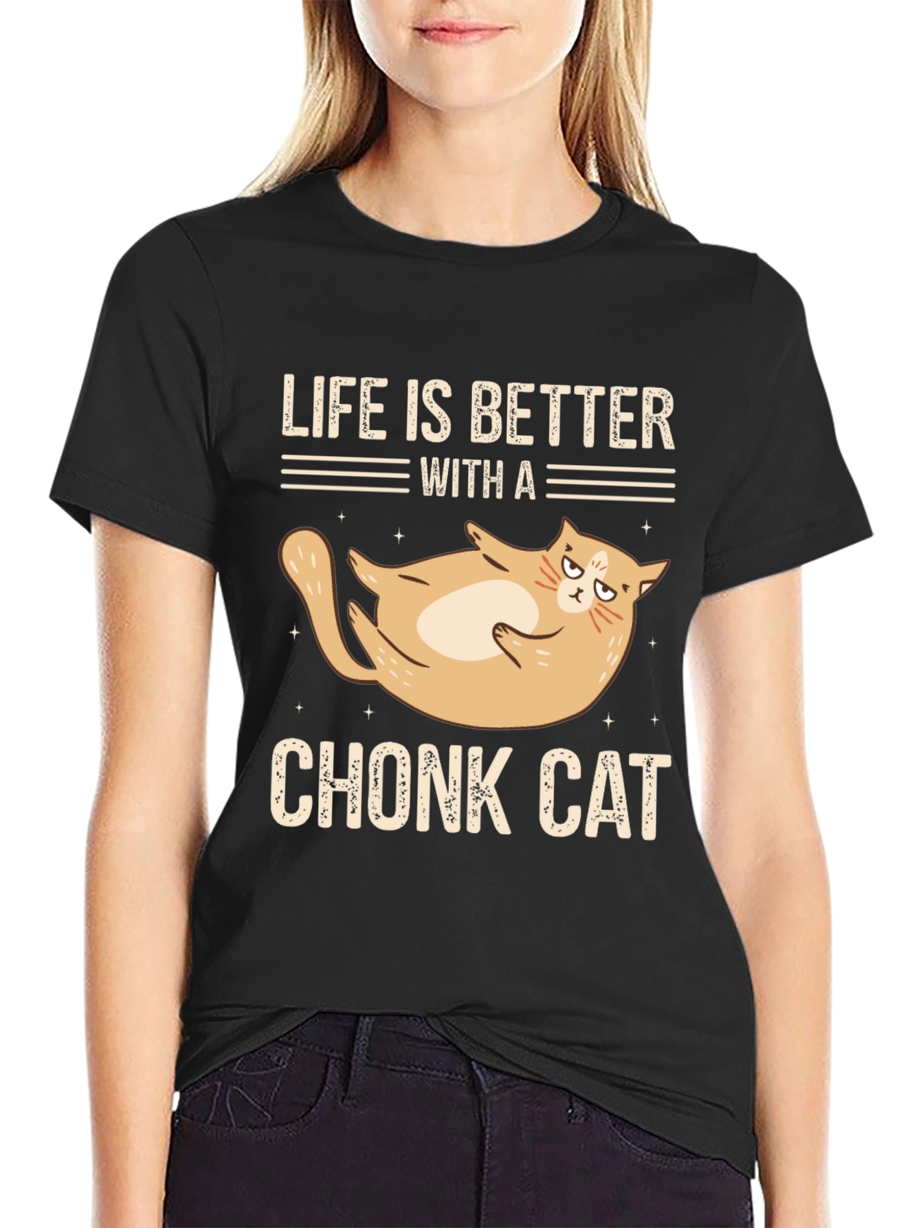 Life is Better With a Chonk Cat T-Shirt