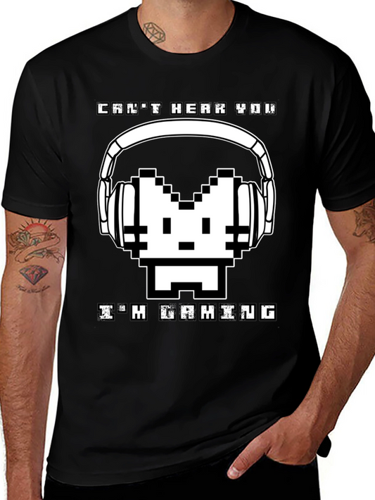 Gamer Tee: Cant Hear You Im Gaming Pixel Art T-Shirt