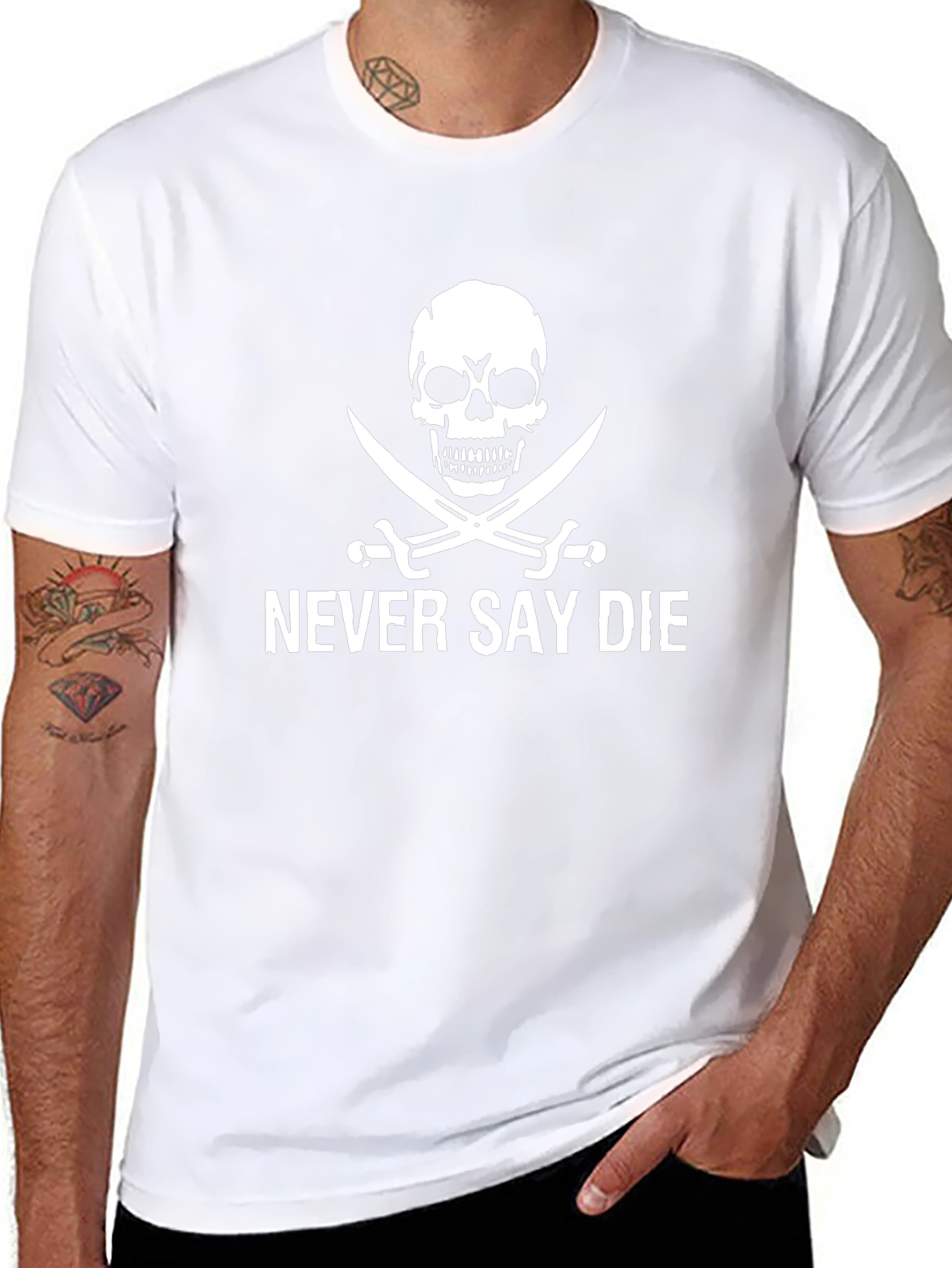 Never Say Die Pirate T-Shirt