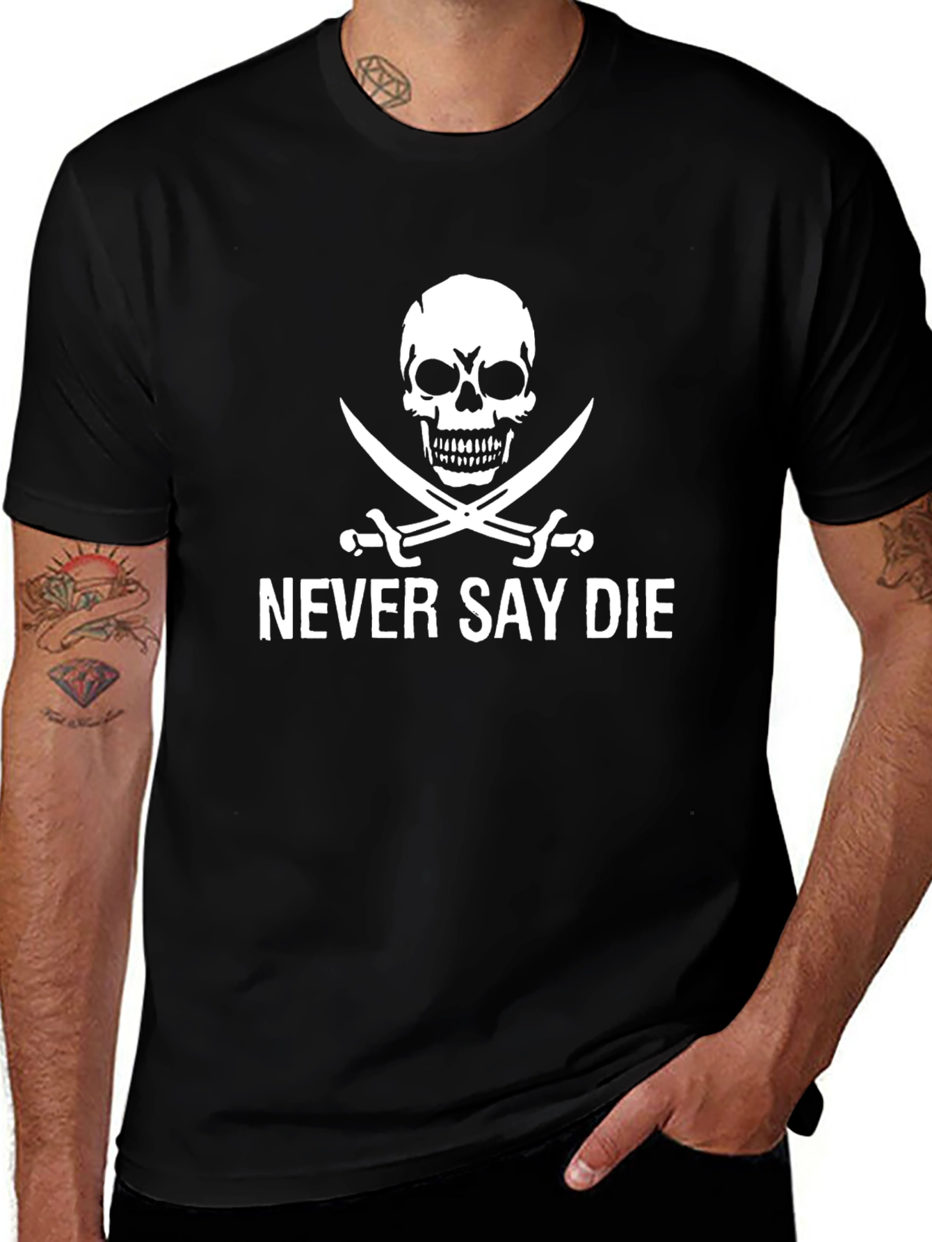 Never Say Die Pirate T-Shirt