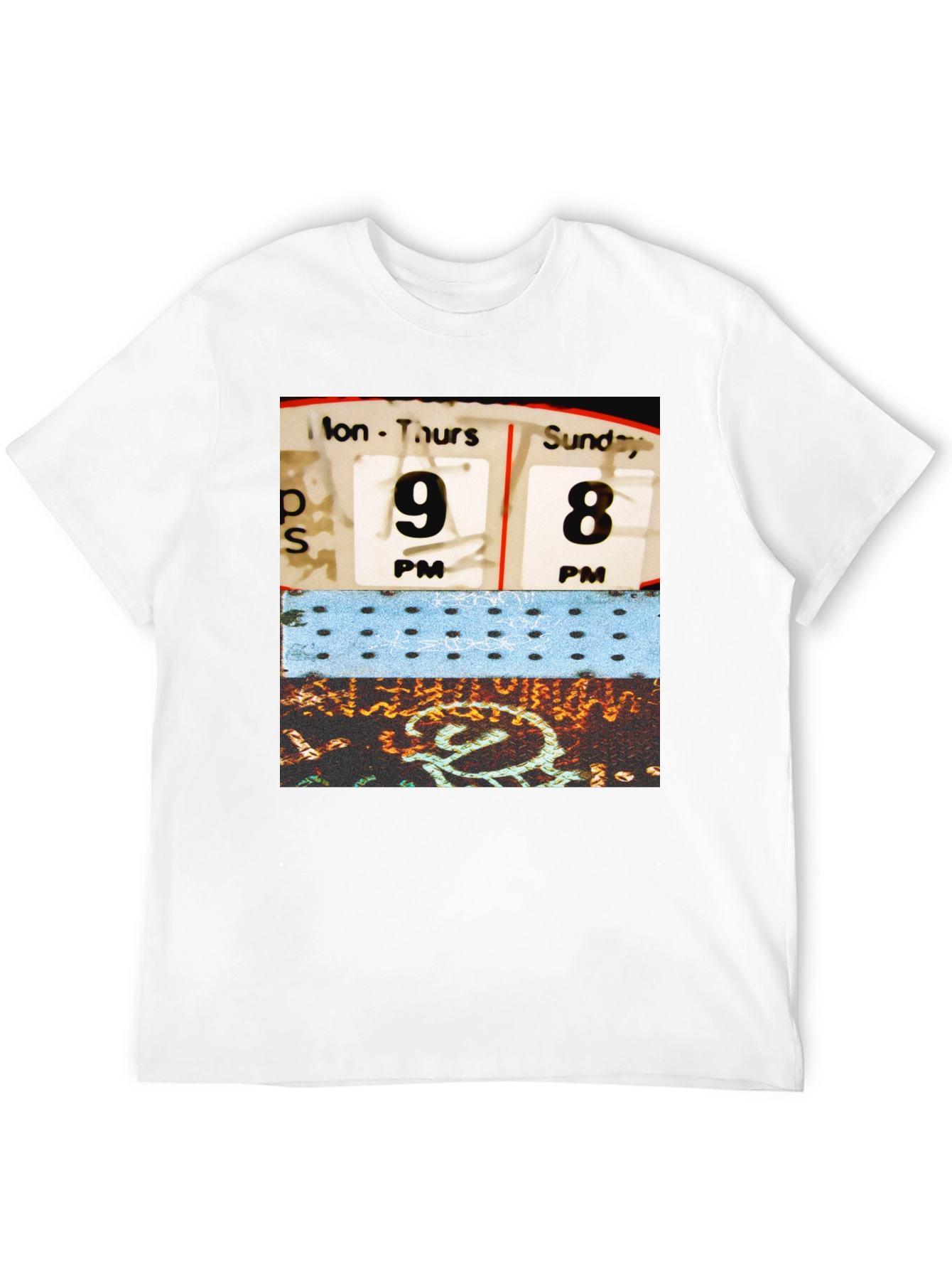 Retro Schedule Graphic Print Black T-Shirt