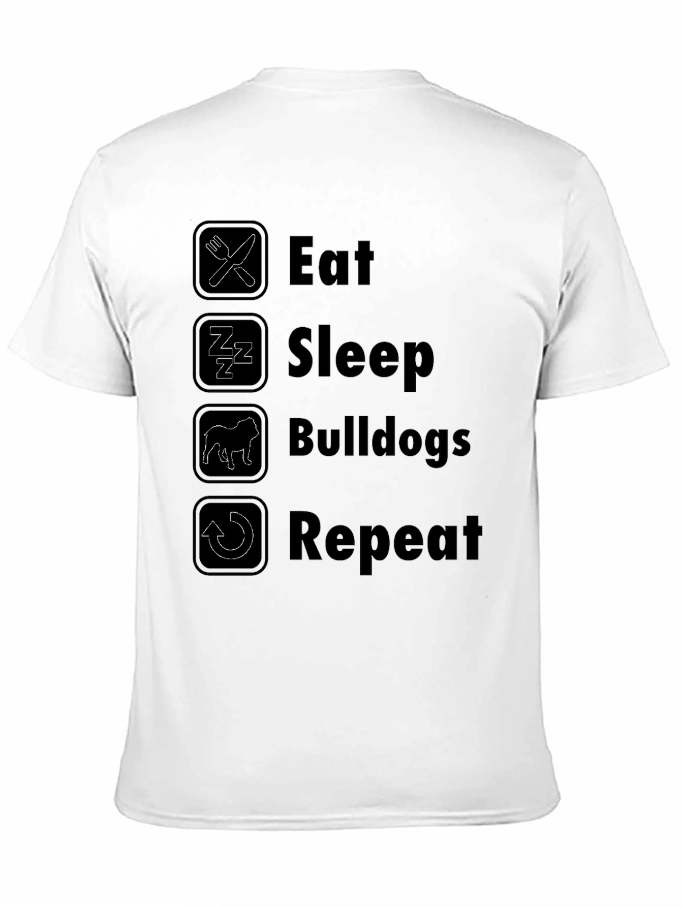 Eat Sleep Bulldogs Repeat Black T-Shirt