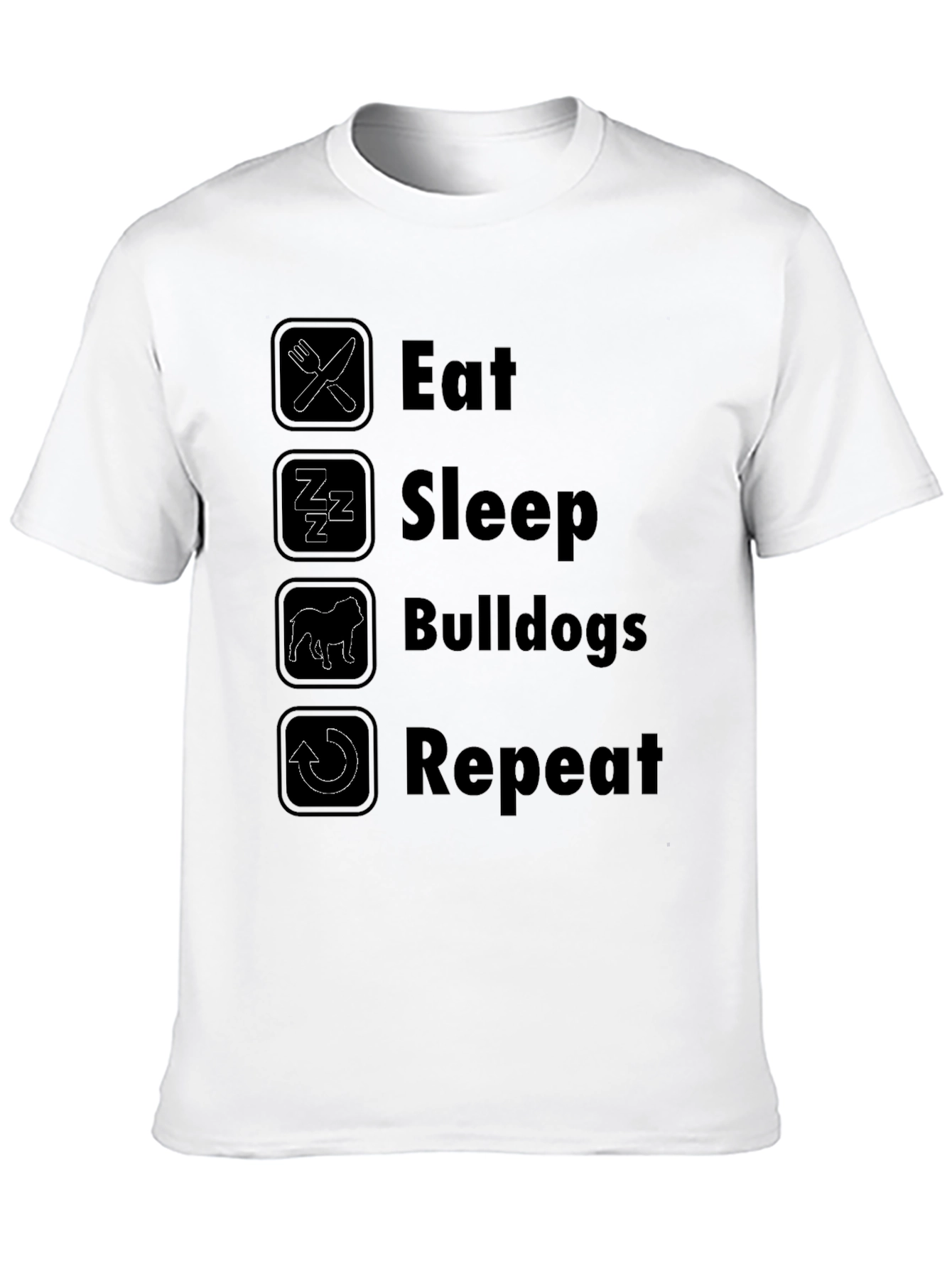 Eat Sleep Bulldogs Repeat Black T-Shirt