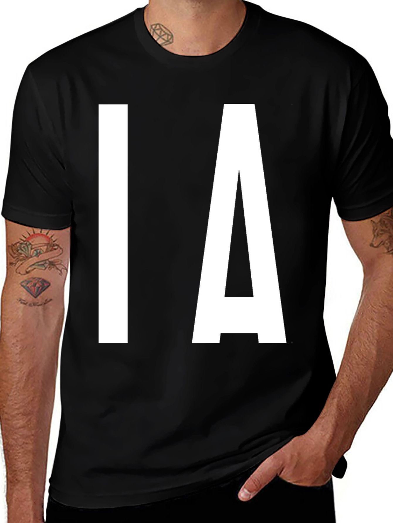 IA Bold Letter T-Shirt - Black Cotton Tee