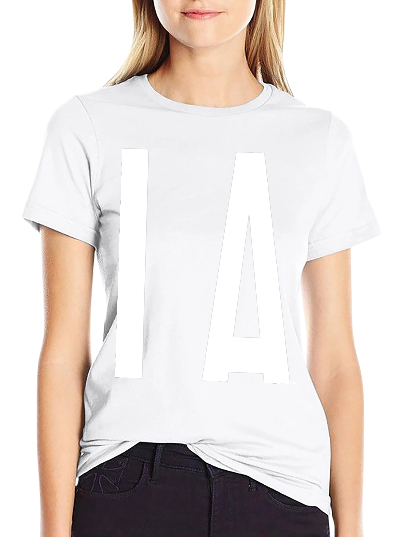 IA Bold Letter T-Shirt - Black Cotton Tee