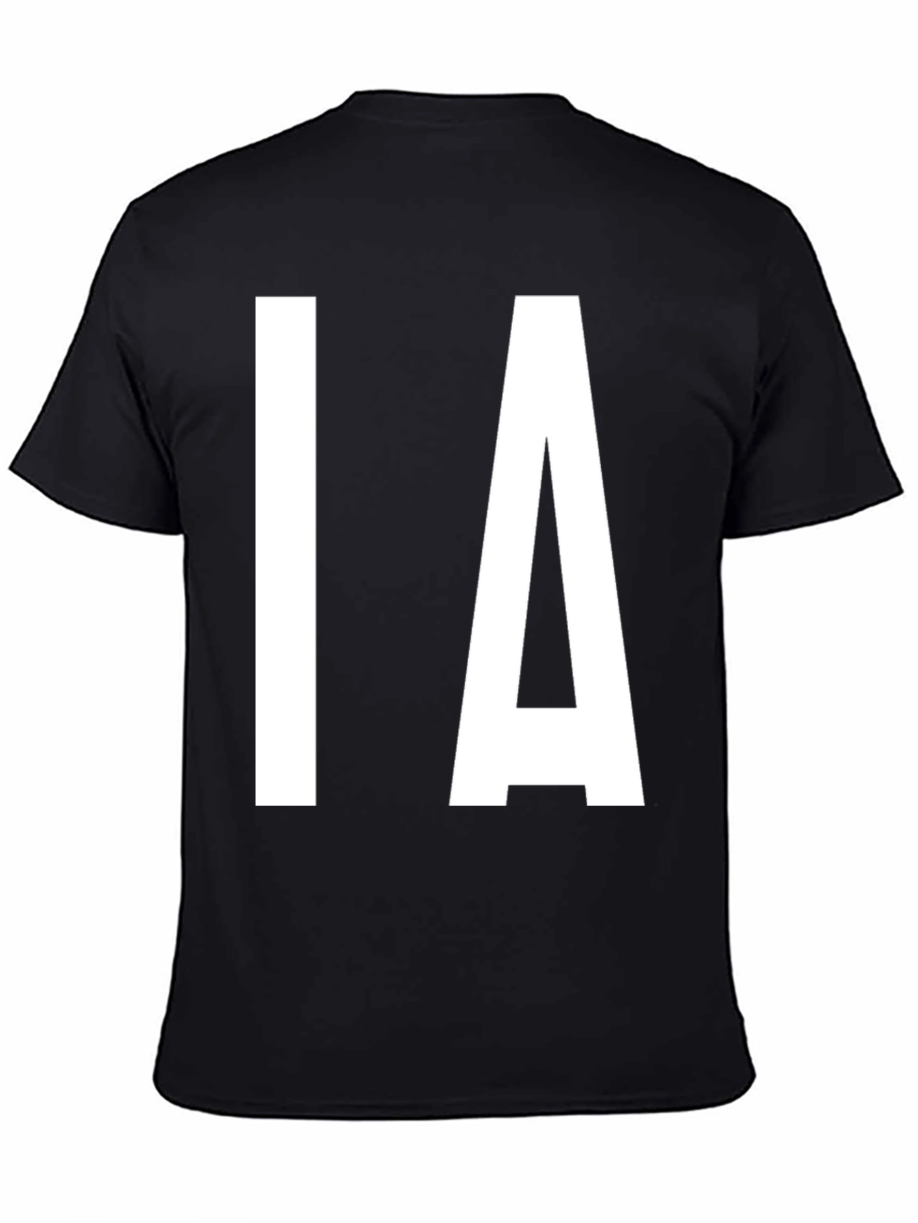 IA Bold Letter T-Shirt - Black Cotton Tee