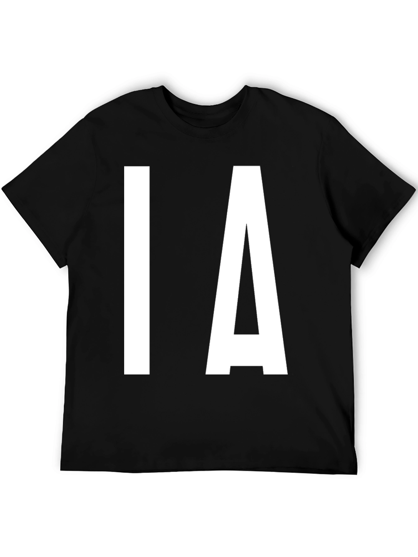 IA Bold Letter T-Shirt - Black Cotton Tee