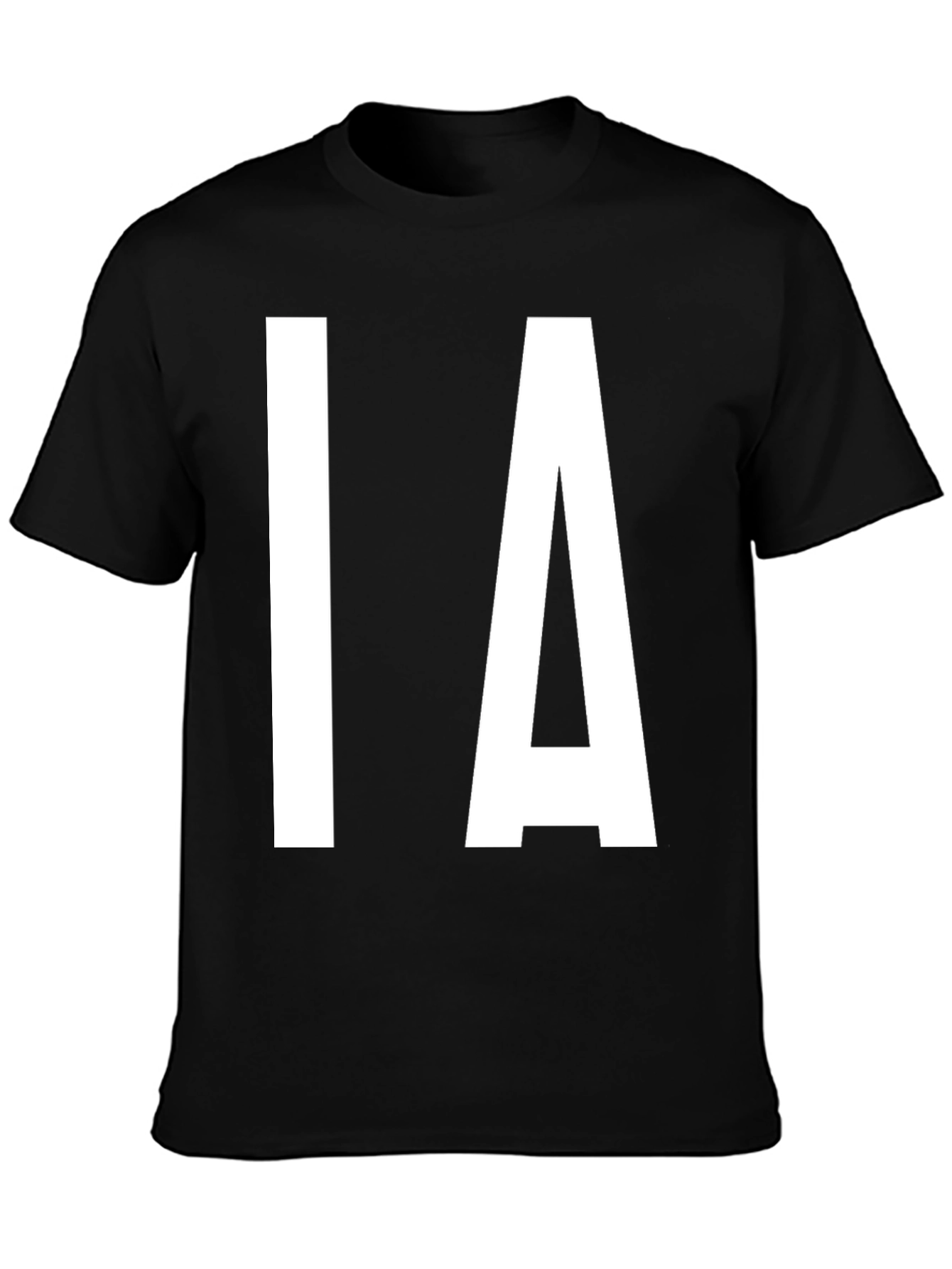IA Bold Letter T-Shirt - Black Cotton Tee