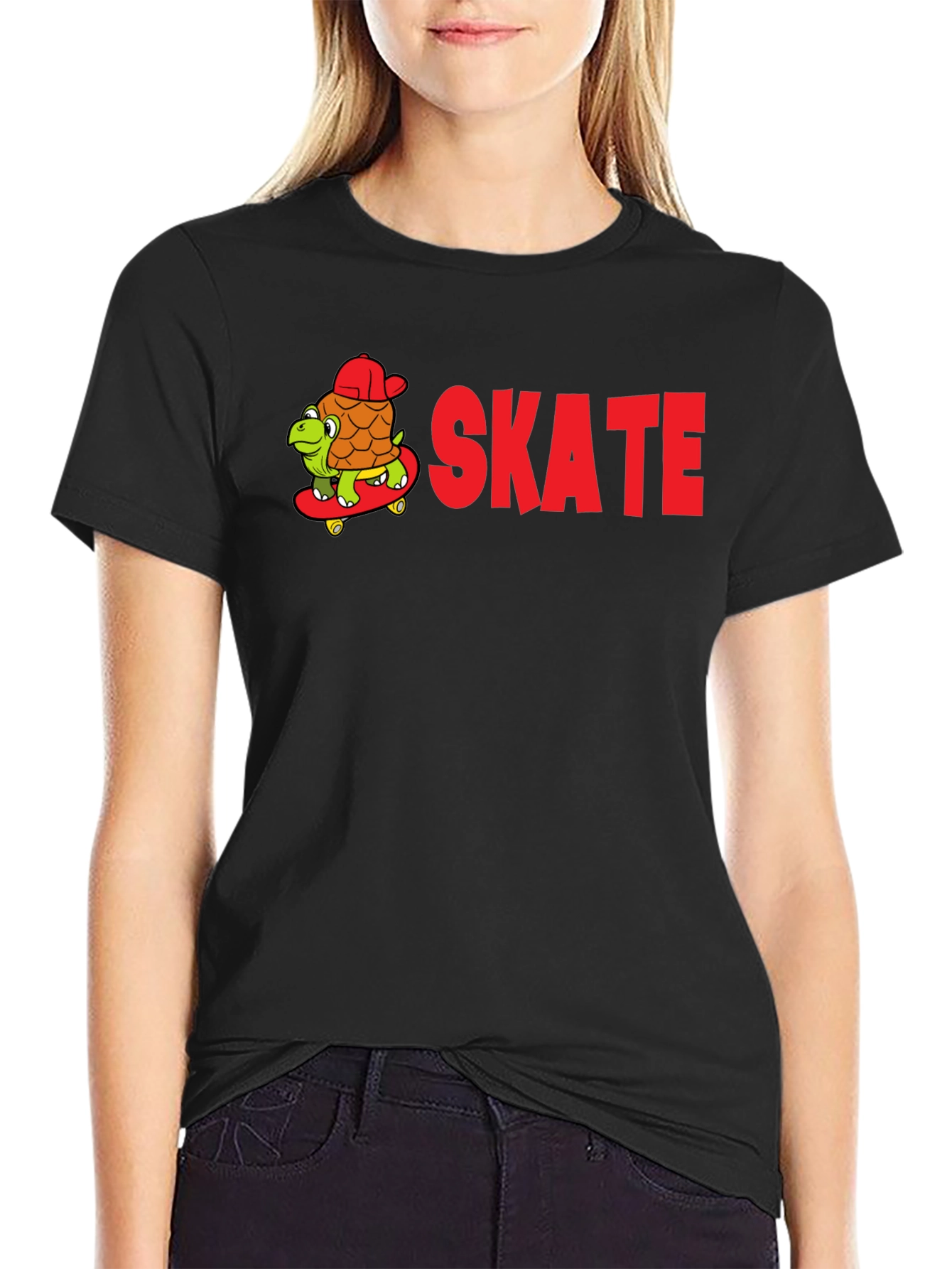 Skateboarding Turtle Graphic Tee - Fun Cartoon Design