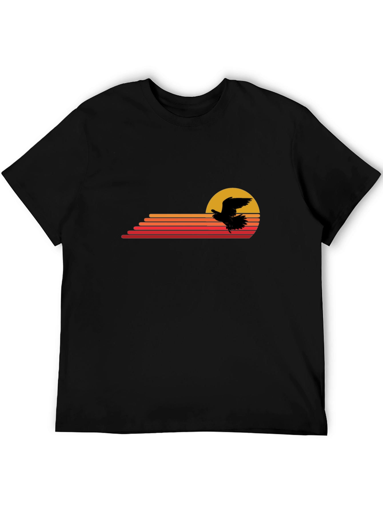 Retro Eagle Sunset T-Shirt - Black
