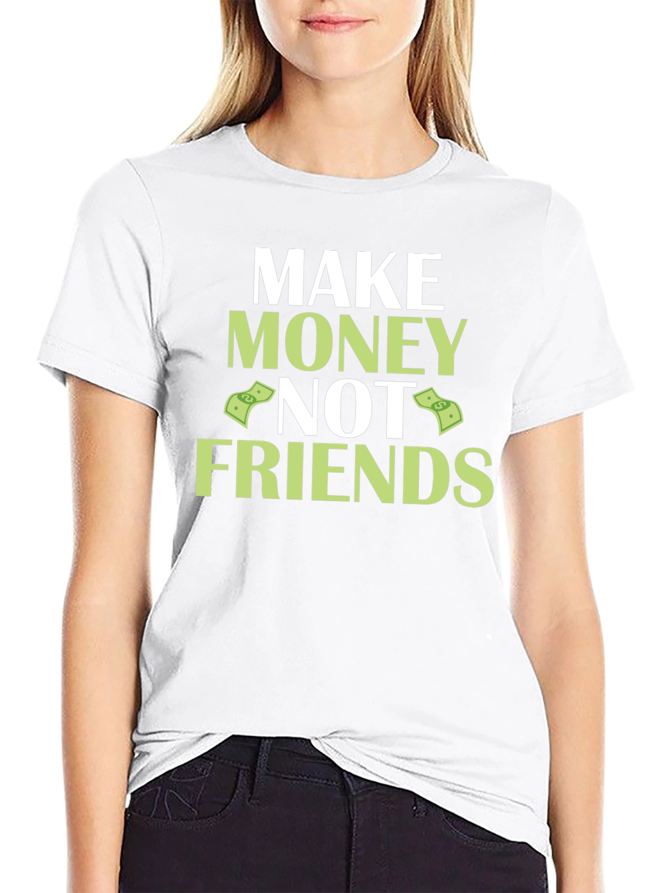 Make Money Not Friends Black Graphic Tee