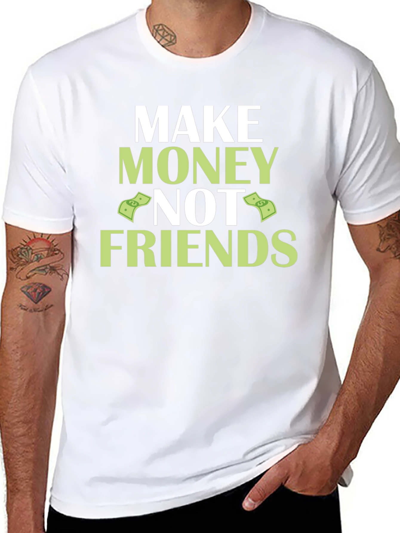 Make Money Not Friends Black Graphic Tee