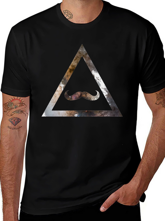 Cosmic Mustache Triangle Graphic Tee