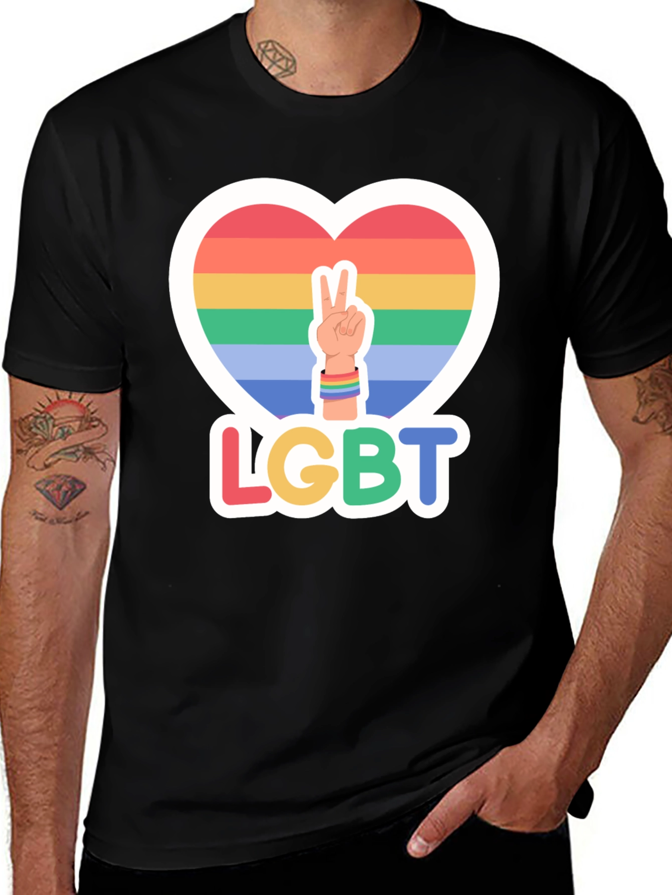 LGBT Pride Heart Peace T-Shirt
