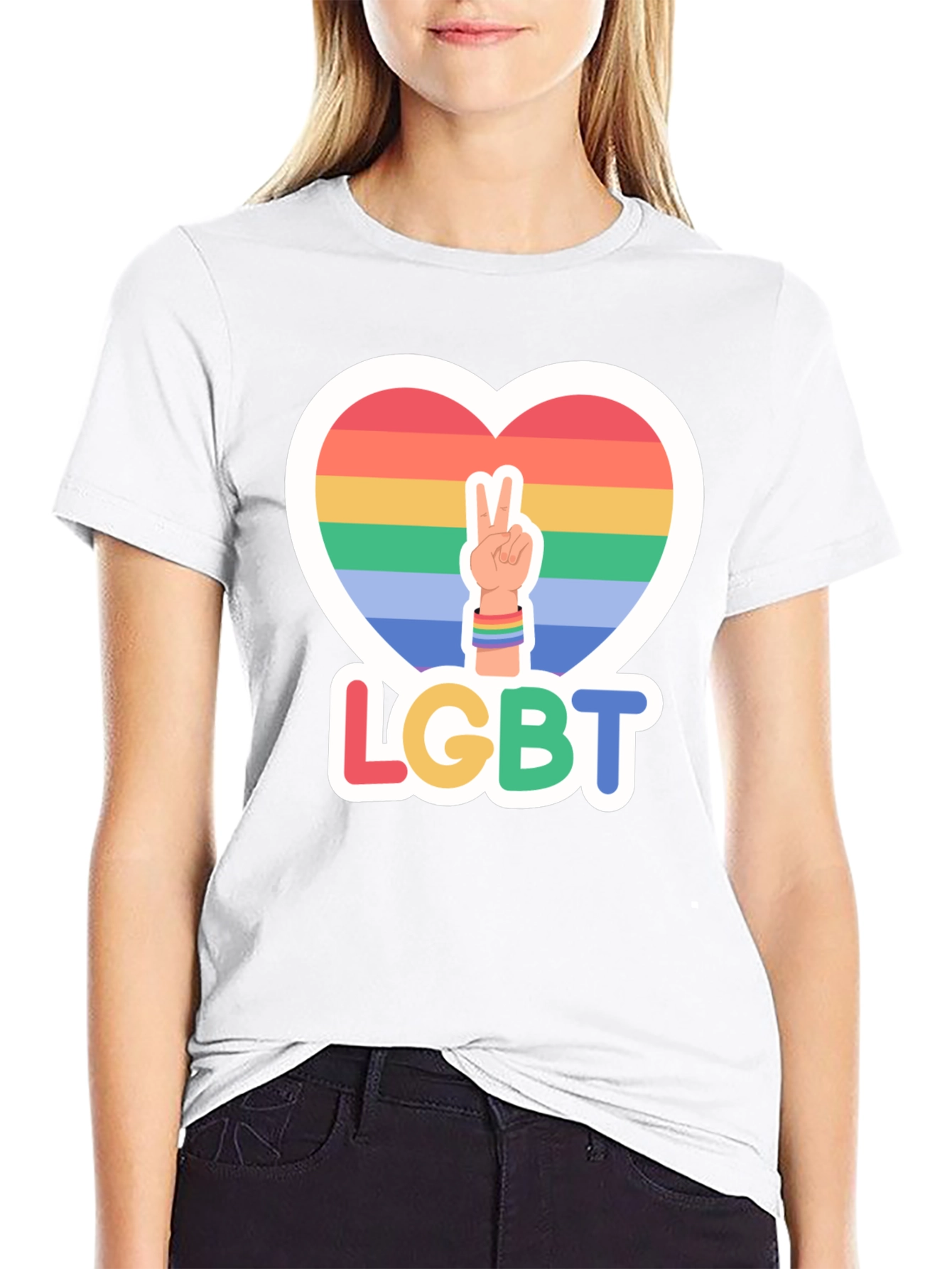 LGBT Pride Heart Peace T-Shirt
