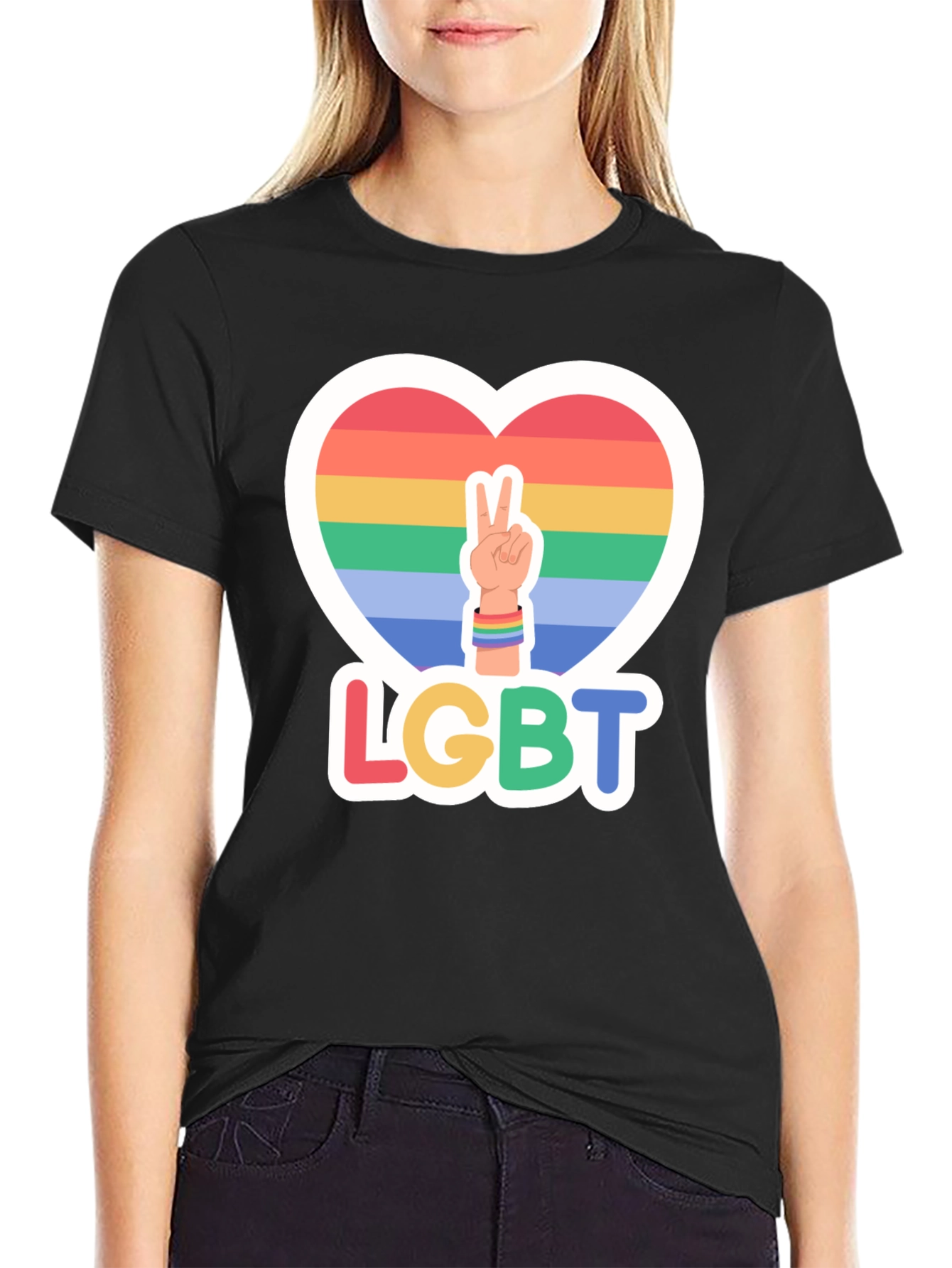 LGBT Pride Heart Peace T-Shirt