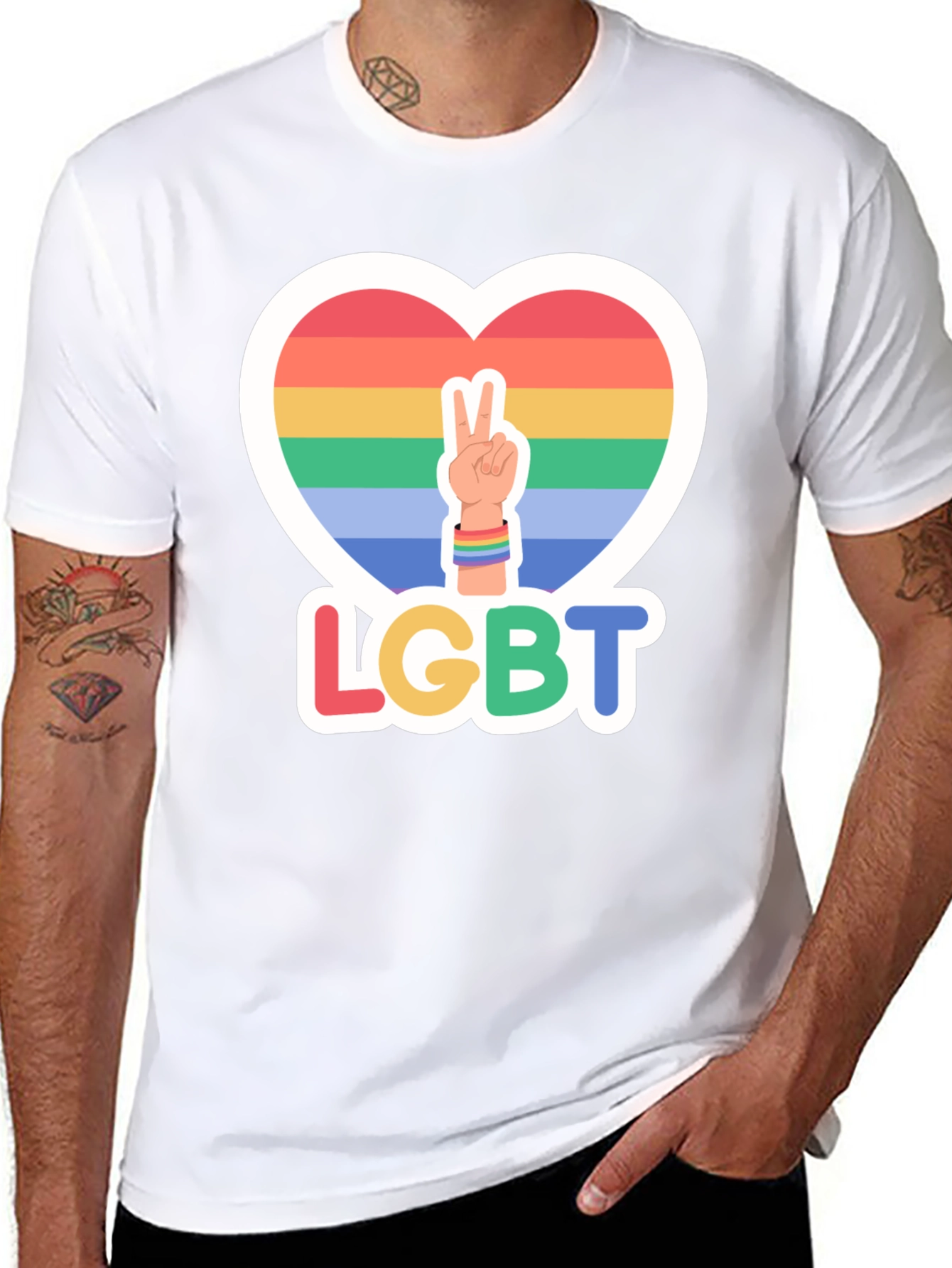 LGBT Pride Heart Peace T-Shirt
