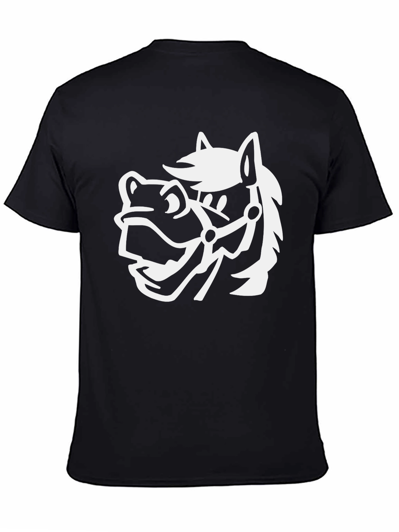Funny Horse Graphic Black T-Shirt