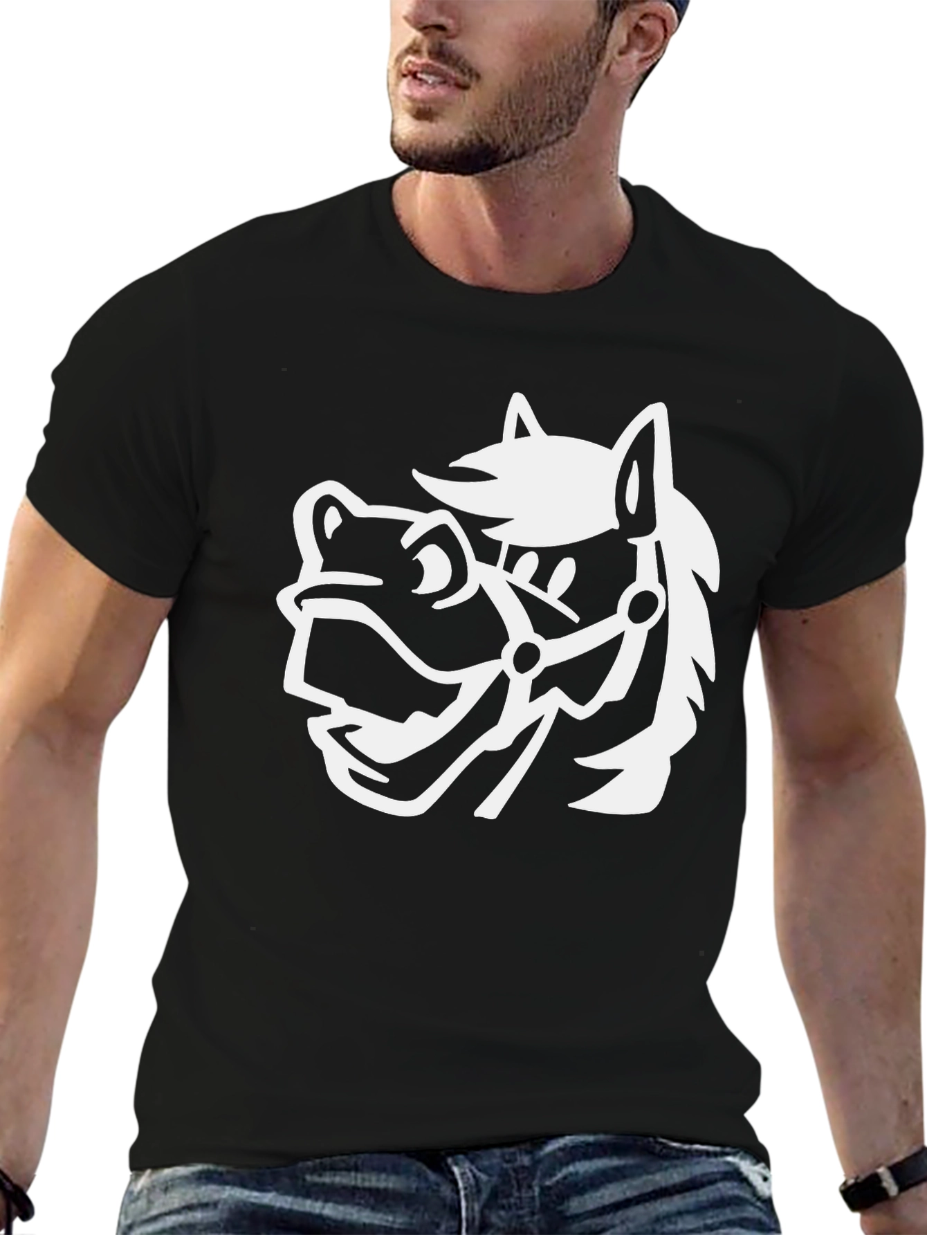 Funny Horse Graphic Black T-Shirt