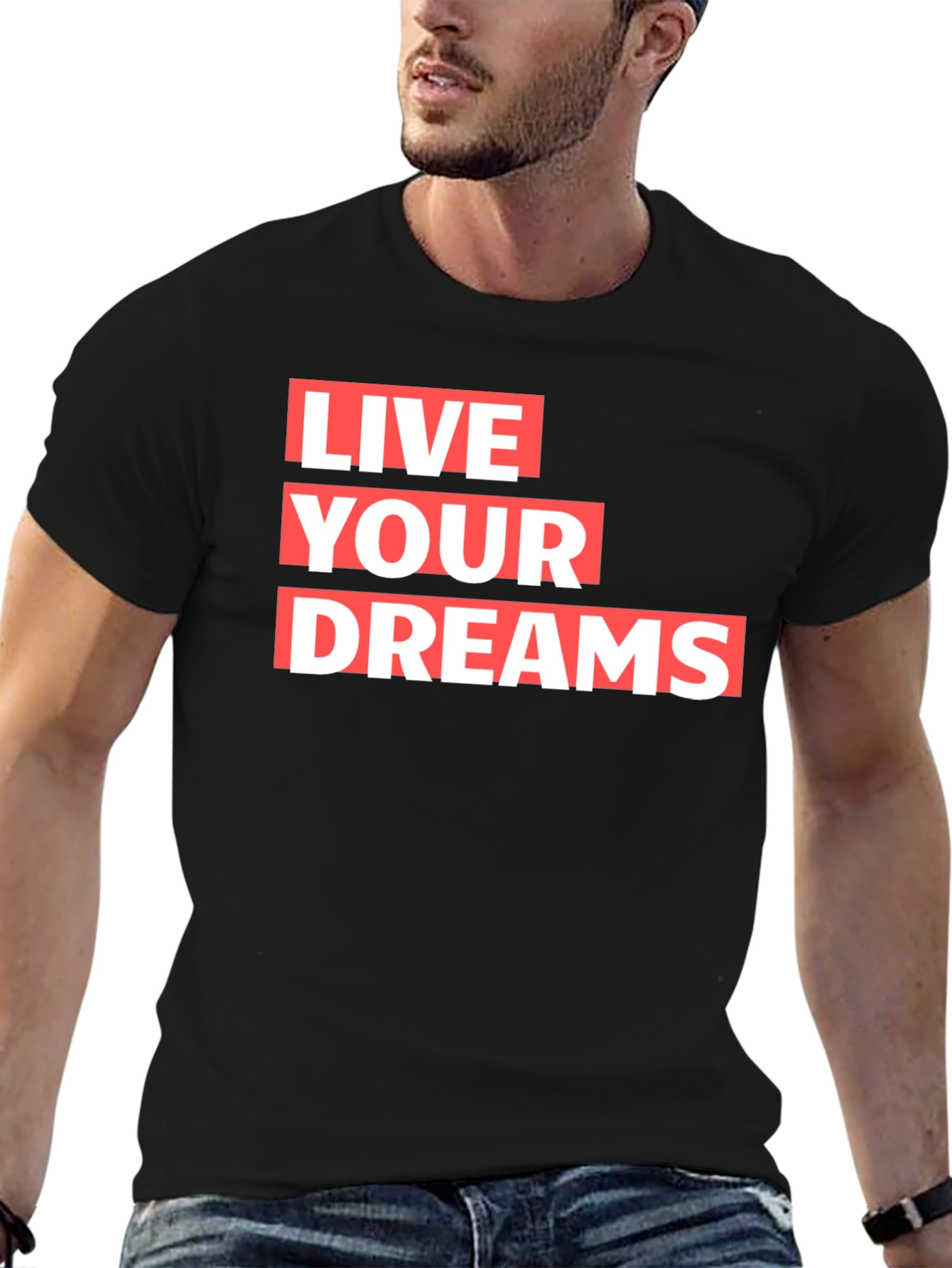 Live Your Dreams Graphic T-Shirt - Black