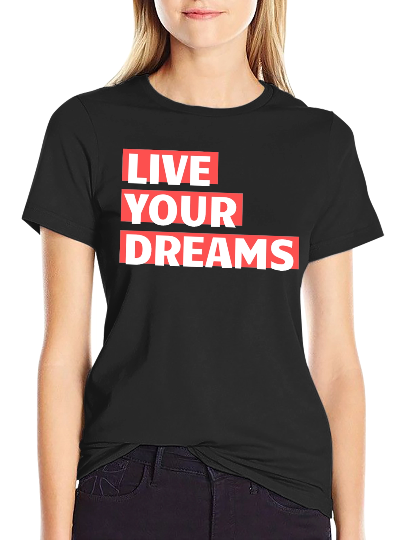 Live Your Dreams Graphic T-Shirt - Black