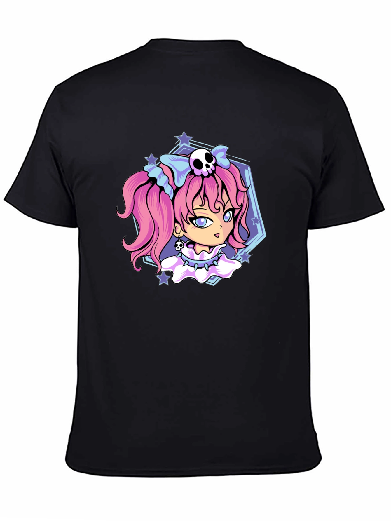 Gothic Anime Girl Black T-Shirt