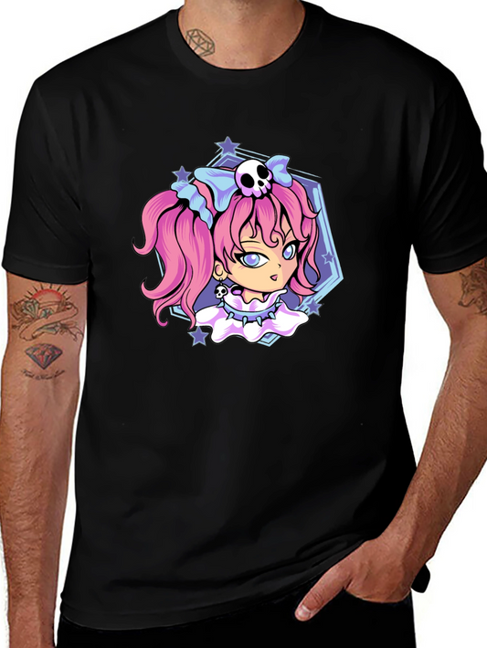 Gothic Anime Girl Black T-Shirt