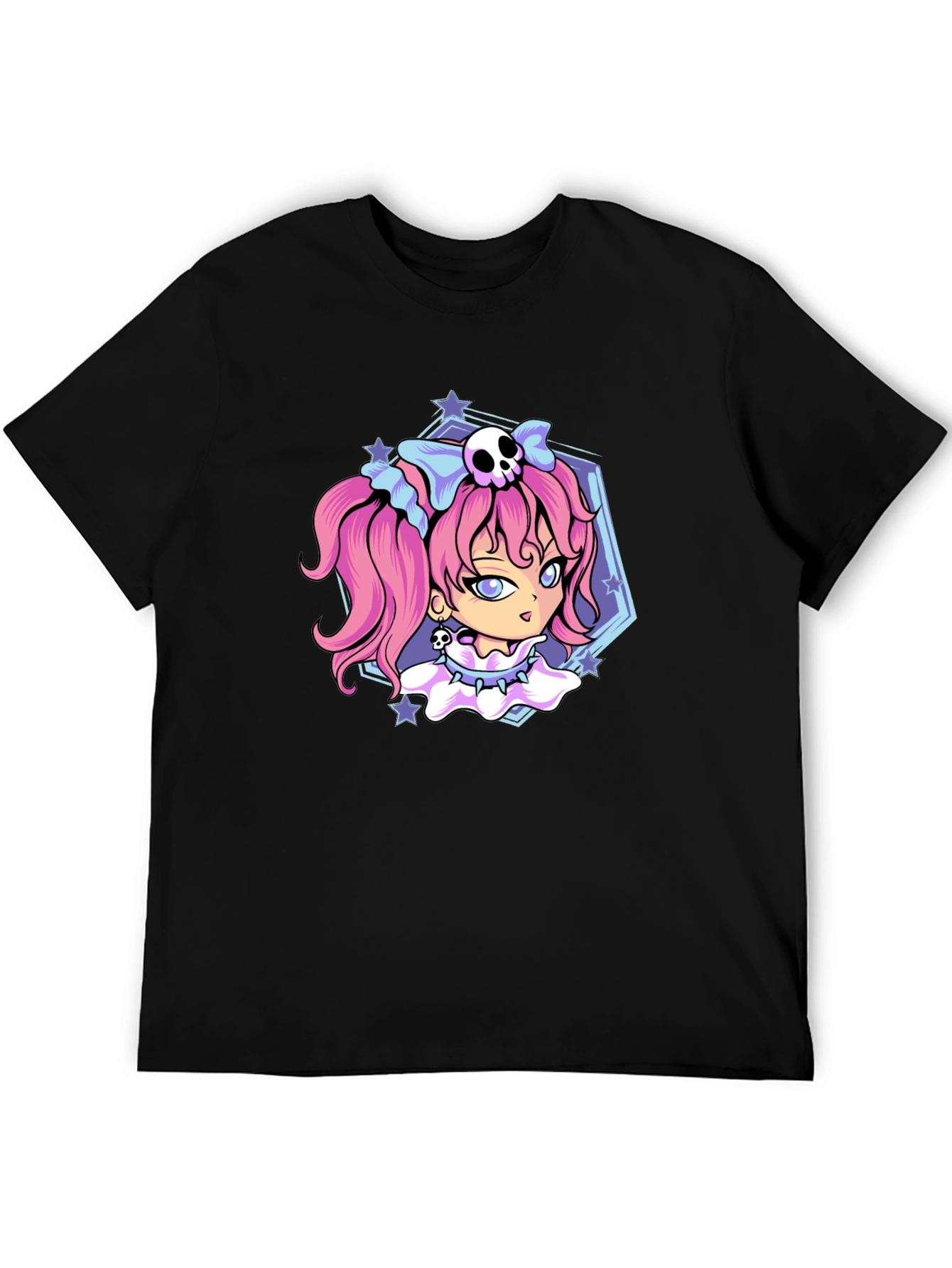 Gothic Anime Girl Black T-Shirt
