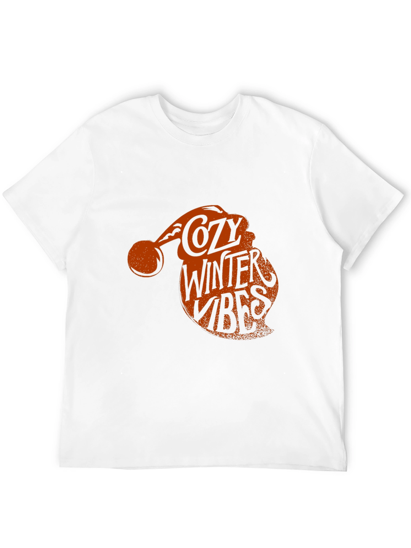 Cozy Winter Vibes Santa Hat Graphic Tee